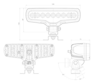 РАБОЧАЯ ЛАМПА 4100 лм 12-24В LED WAŚ W136/1078