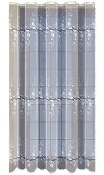 BIAŁA FIRANKA ŻAKARDOWA 230x200cm długa z taśmą