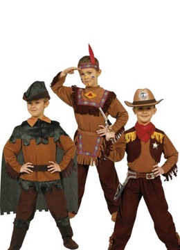 Robin HooD Indianin Kowboj 128 strój 3w1 wys12h