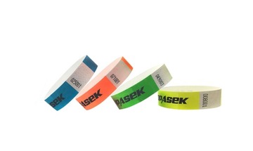 OPASKI NA RĘKĘ TYVEK IMPREZA DYSKOTEKA EVENT 100 SZT. Z NADRUKIEM 19MM