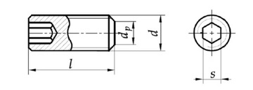 Установочный винт M12x14 с потайной головкой, черный, DIN 913, 10 шт.