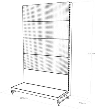 MAGO SHOP ПОЛКА перфорированный металл 210/125/55