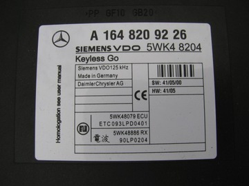 GL X164 MODUL KEYLESS GO A1648209226