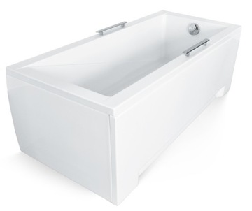 Wanna 170x70 Modern Besco obudowa czarny mat + stelaż wanny i syfon