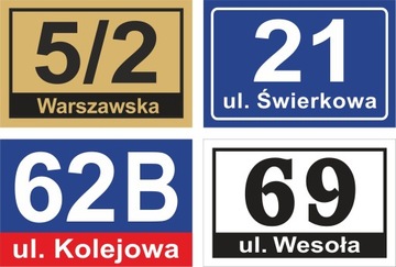 АДРЕСНАЯ ТАБЛИЧКА с номером дома 30х20см ПВХ 3мм