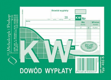 KW Dowód wypłaty Michalczyk i Prokop wielokopia bloczek 80 kartek A6 402-5