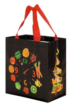 TORBA NA ZAKUPY do wózka czarna ECO EKO 26x15x27cm