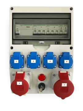 SKRZYNKA BUDOWLANA GNIAZDA 1x16/32A 5P 400V/4x230V