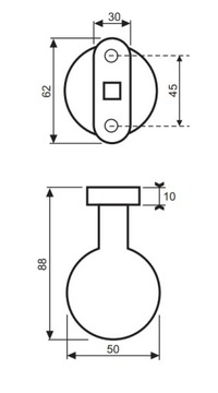 Дверная ручка, STRAIGHT FIXED, нержавеющая сталь INOX