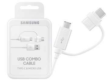 Кабель Samsung 2в1 USB — microUSB — USB-C 1,5 м белый