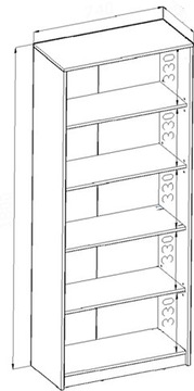 Офисная полка, шкаф, книжный шкаф R5 SONOMA ROB