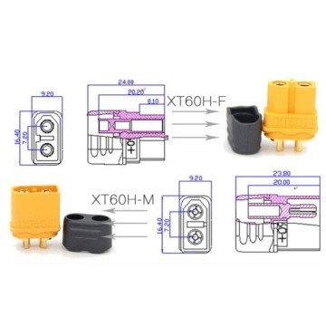 XT60H в комплекте с крышками, оригинальный разъем AMASS
