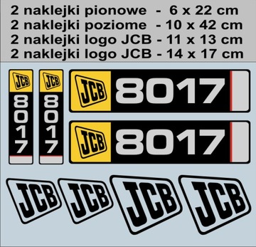 НАКЛЕЙКИ НАКЛЕЙКИ Мини-экскаватор JCB 8017 + пиктограммы