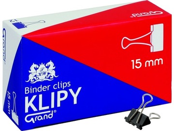 KLIPY BIUROWE DO PAPIERU GRAND 15MM 12 SZTUK