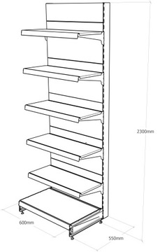 MAGO металлическая стенка ПОЛКА ДЛЯ МАГАЗИНА 230/60/55