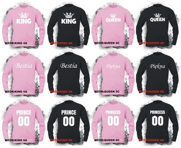 Bluza KING QUEEN bluzy dla zakochanych PAR kpl.XL