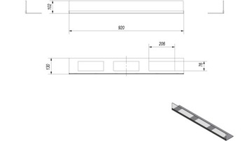 фото ориг. №8, Suspended biofireplace delta 1200x400 long with glass + set to aromatherapy