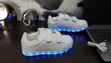 BUTY LED ŚWIECĄCE PODSWIETLANE NA RZEP ROZ.21