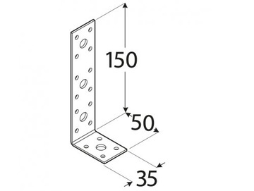 KL3 УГОЛ СТОЛЯРНЫЙ СОЕДИНИТЕЛЬНЫЙ 50x150x35 10 шт.