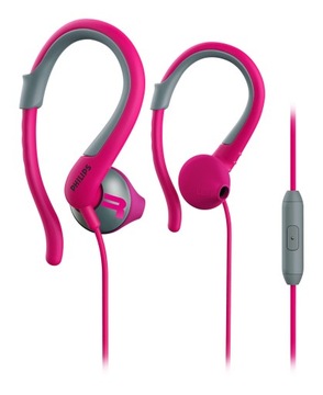 Спортивные наушники PHILIPS ActionFit PINK с микрофоном