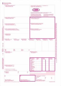 Международная накладная CMR нумерованная оригинал + 3 экземпляра А4 800-1N