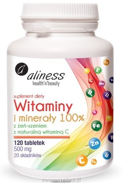 Aliness witaminy i minerały 100% z żeń-szeń, wit.C