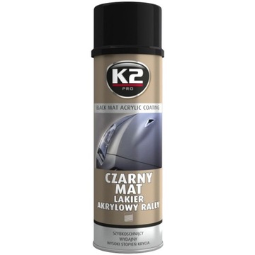 K2 CZARNY MAT LAKIER AKRYLOWY RALLY SPRAY 500ML