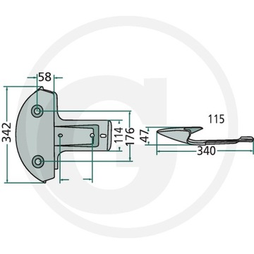 Полозья KUHN GMD 33, 44, 55, 66, 77 Гранит Германия 64756190600F, 56190600