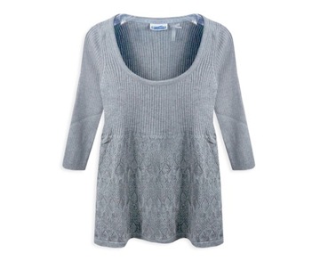 STREET ONE AŻUROWY SWETER TUNIKA BLUZKA 40