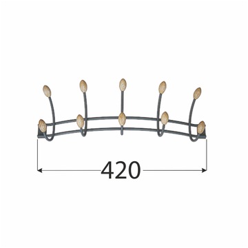 Вешалка для одежды металлическая настенная с 5 крючками WUB 2