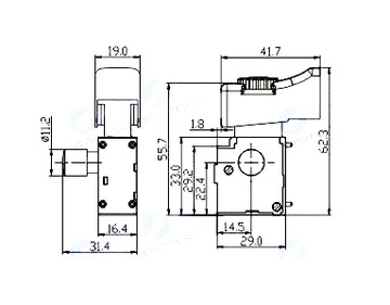 ВЫКЛЮЧАТЕЛЬ SWITCH DRILL 6А 250В для DWT FERM VERTO SKIL FA2-6/1BEK