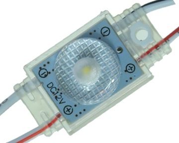 MODUŁ LED 0,7W SOCZEWKA ZIMNY BIAŁY 6500K
