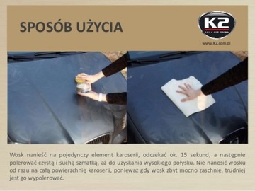 K2 ULRA WAX LUSTRZANY POŁYSK WOSK CARNAUBA 250 gramów 540