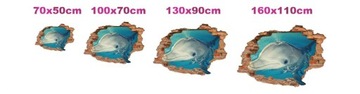 Наклейки на стену красивый VIEW 3D отверстие 70х50 см