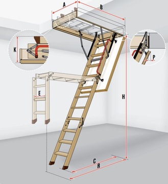 FAKRO LWK 70x120 ЧЕРДАЧНАЯ ЛЕСТНИЦА ТЕРМОИЗОЛИРОВАННАЯ