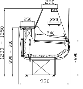 WCh-1/E2 ЭГИДА ХОЛОДИЛЬНАЯ ВИТРИНА СТОЛА!ПРЯМАЯ!2м
