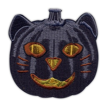 Naszywka-Czarny DYNIOWY KOT Halloween PUMPKIN CAT