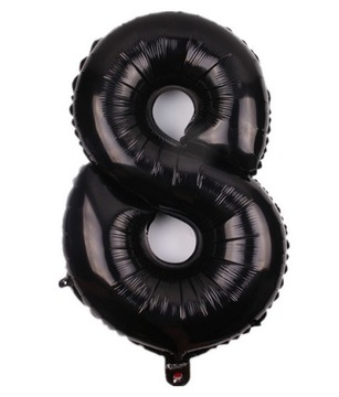 BALON FOLIOWY CYFRA 8 OSIEM ÓSEMKA CZARNA 80cm