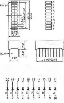 ART BARGRAF 10-LED СИНИЙ (AS102510AB)