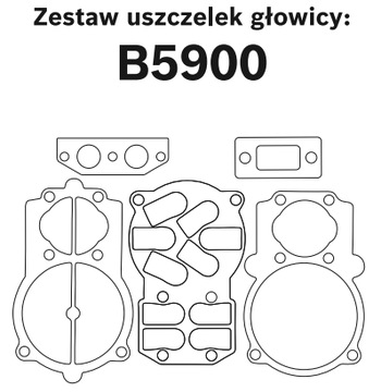 Комплект прокладок головки насоса B5900 поршень 55 105