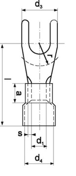 4 изолированных плоских наконечника 6 мм M4 KNE 4-6 ERKO