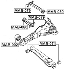 VOLVO S40 I V40 96 MITSUBISHI SPACE STAR CARISMA TULEJA WAHACZA TYŁ TYLNY