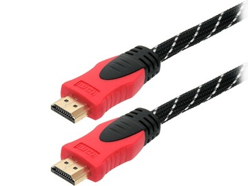KABEL HDMI - HDMI FULL HD 5M ZŁOCONY PREMIUM OPLOT