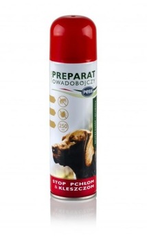 Aerozol -MUSZKA- PCHŁY- KLESZCZE -OWADY- PIES PESS preparat flea