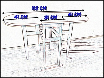 STÓŁ STOLIK KUCHENNY ROZKŁADANY OWALNY KALWADOS