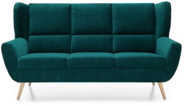 SOFA 3 FORLI DESIGNERSKA KLASYCZNA TURKUSOWA GALA