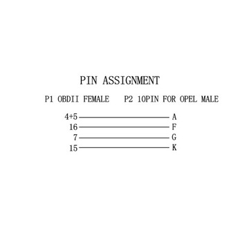 АДАПТЕР OBD-II АДАПТЕР OPEL 10-PIN