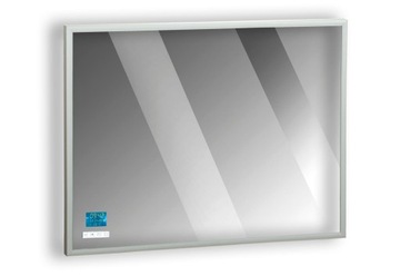 Часы LED MIRROR 50x60 АЛЮМИНИЕВАЯ РАМКА с выключателем.