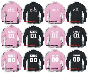 Bluza KING QUEEN bluzy dla zakochanych PAR kpl.XL