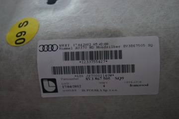 GD AUDI A3 КОМПЛЕКТ ПОТОЛКА 8V3867505